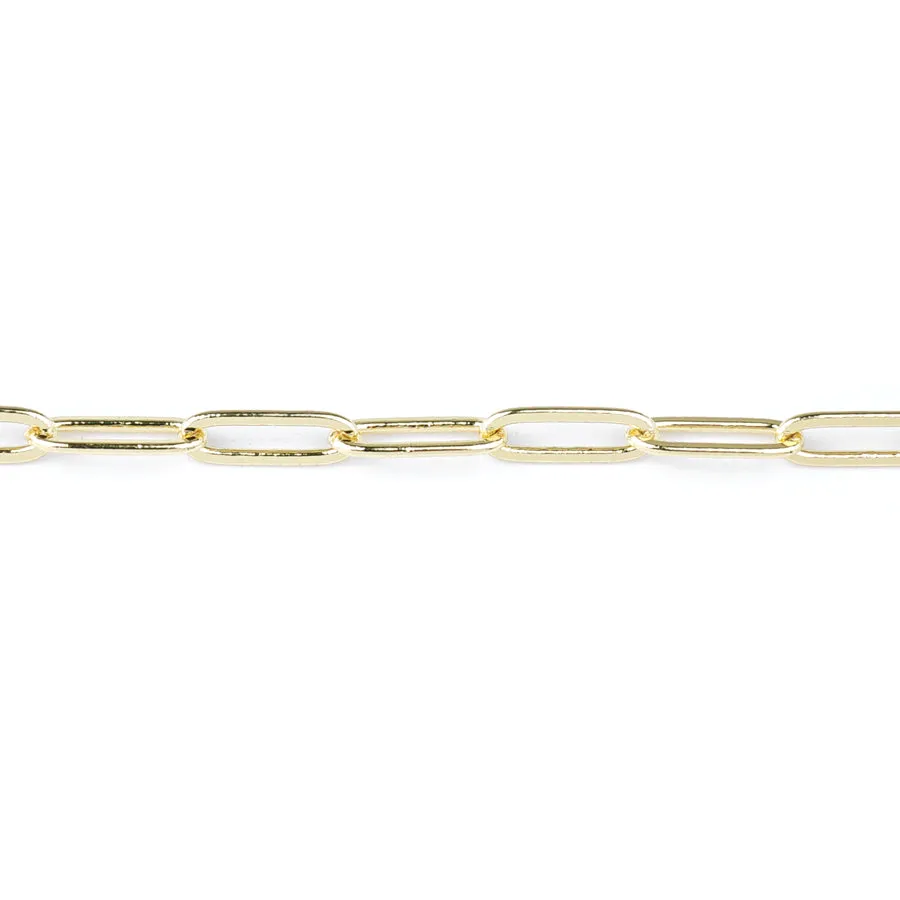 11.9mm Gold Plated Paperclip Cable Chain