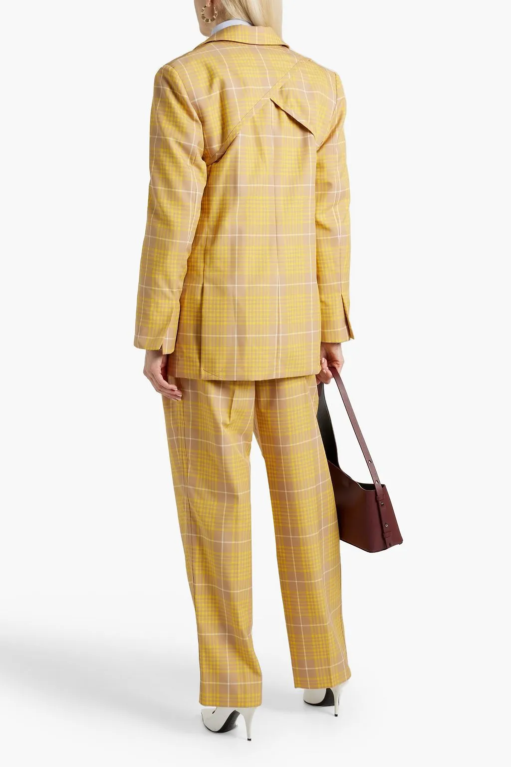 3.1 PHILLIP LIM Layered Twill Check Blazer, Yellow