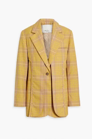 3.1 PHILLIP LIM Layered Twill Check Blazer, Yellow