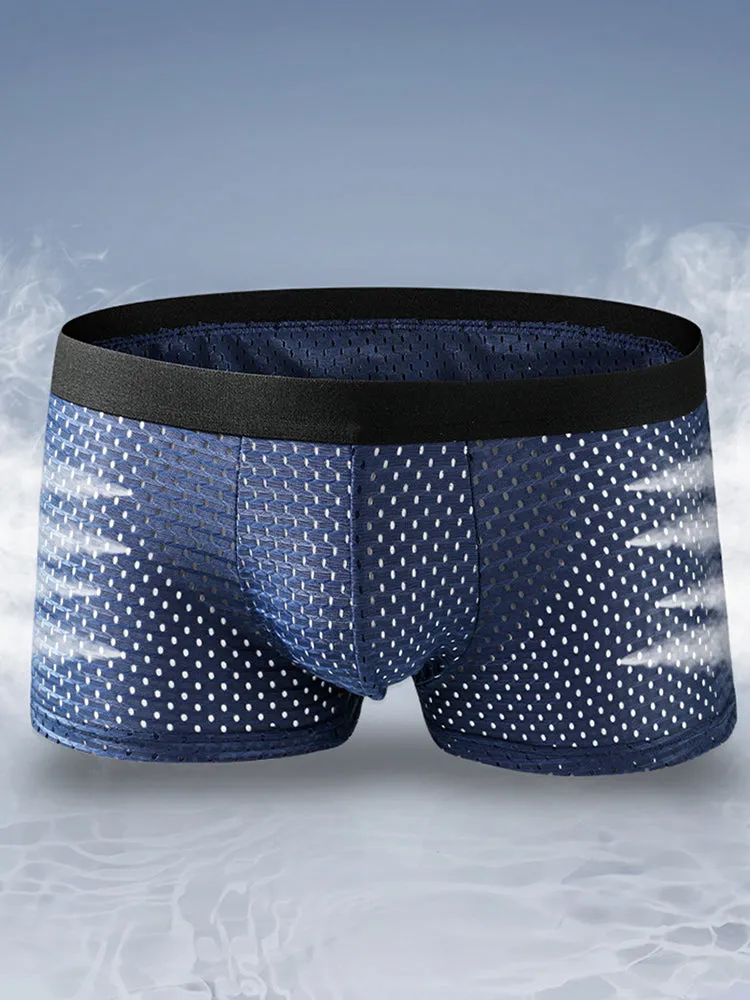 4 Pack Cool Mesh Ice Silk Men's Trunks