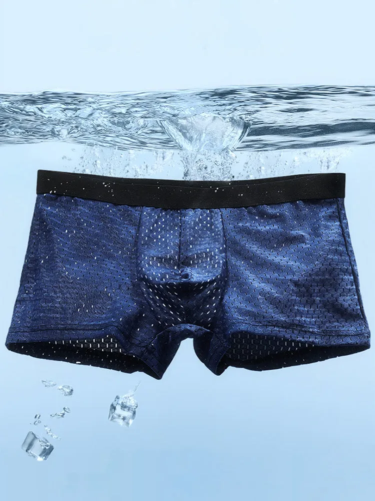 4 Pack Cool Mesh Ice Silk Men's Trunks