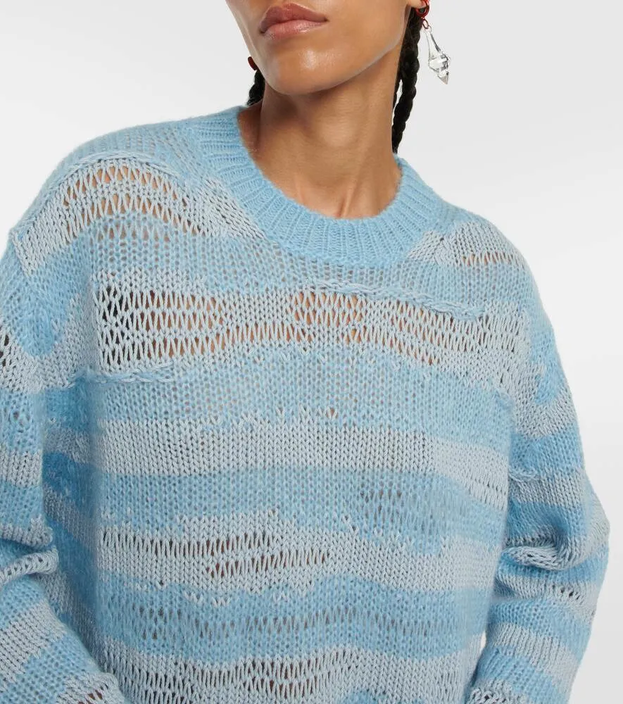 ACNE STUDIOS distressed striped sweater, blue