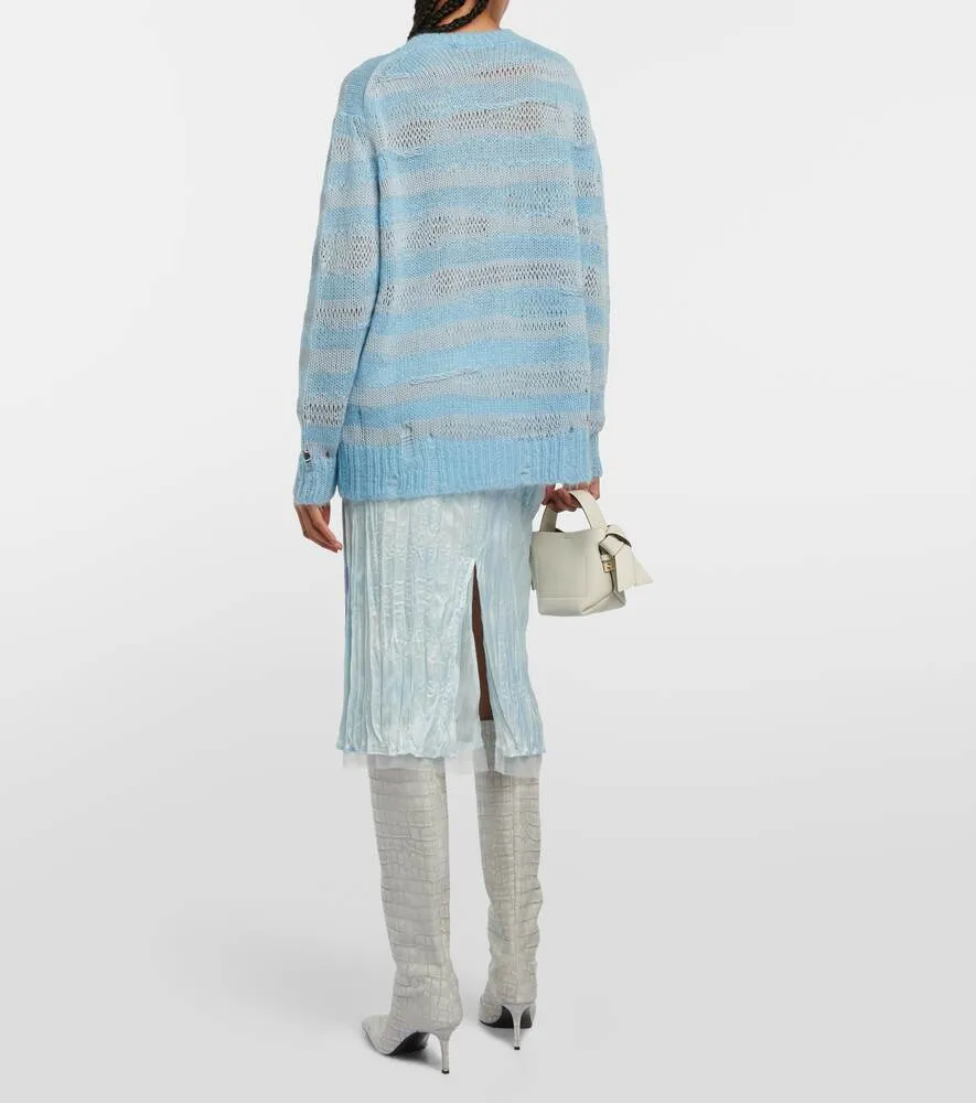 ACNE STUDIOS distressed striped sweater, blue