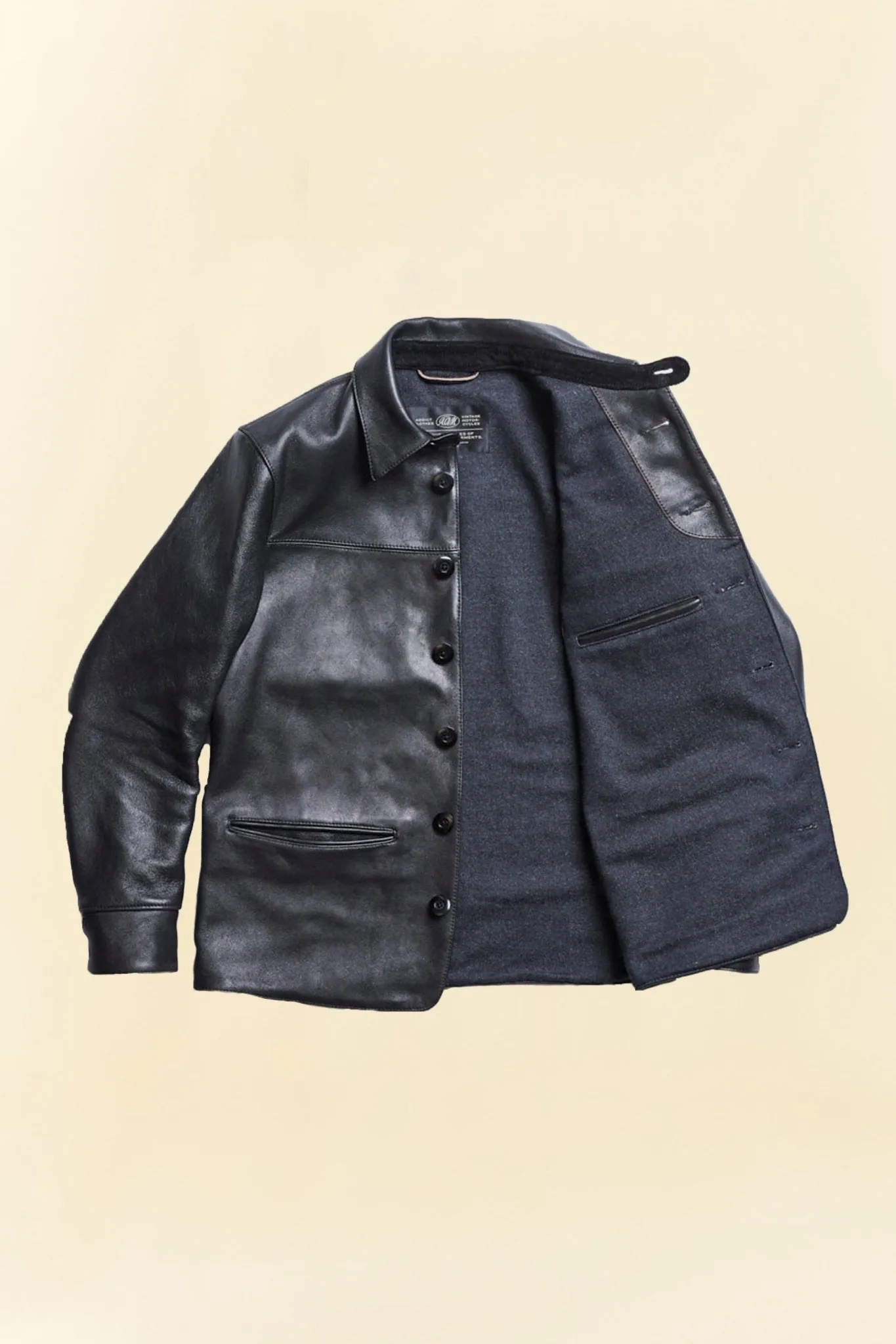 Addict Clothes Sheepskin Car Coat - Black