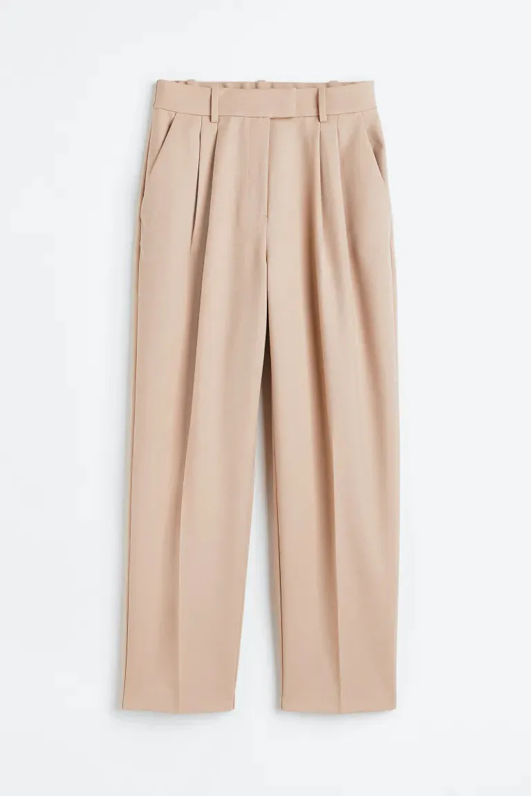 Ankle-length trousers H&M, beige