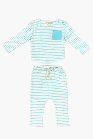 Baby Set EGG New York Bobbi - Aqua Stripe