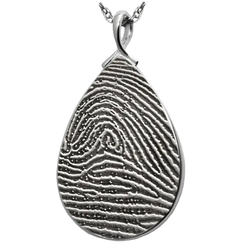 B&B Fingerprint Teardrop Pendant