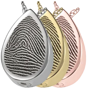 B&B Fingerprint Teardrop Pendant