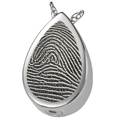 B&B Fingerprint Teardrop Pendant