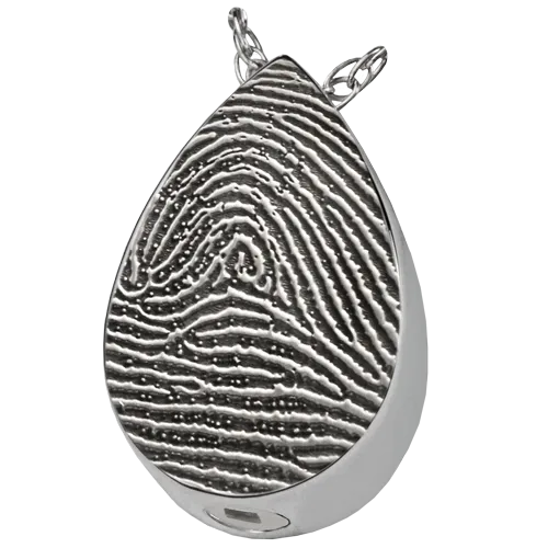 B&B Fingerprint Teardrop Pendant