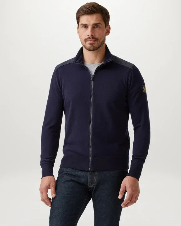 Belstaff Kelby Zip Cardigan in Washed Navy