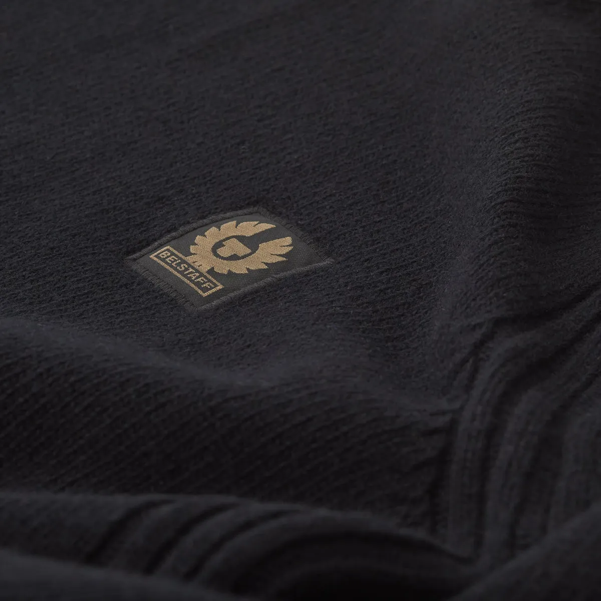 Black Lambswool Watch Crew Neck Jumper