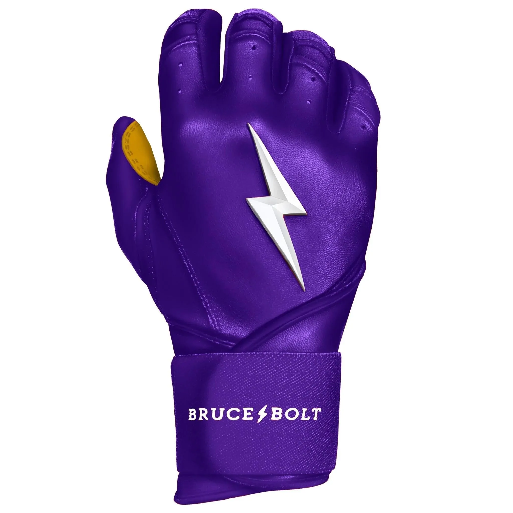 Bruce Bolt PREMIUM PRO Long Cuff Batting Gloves: Purple