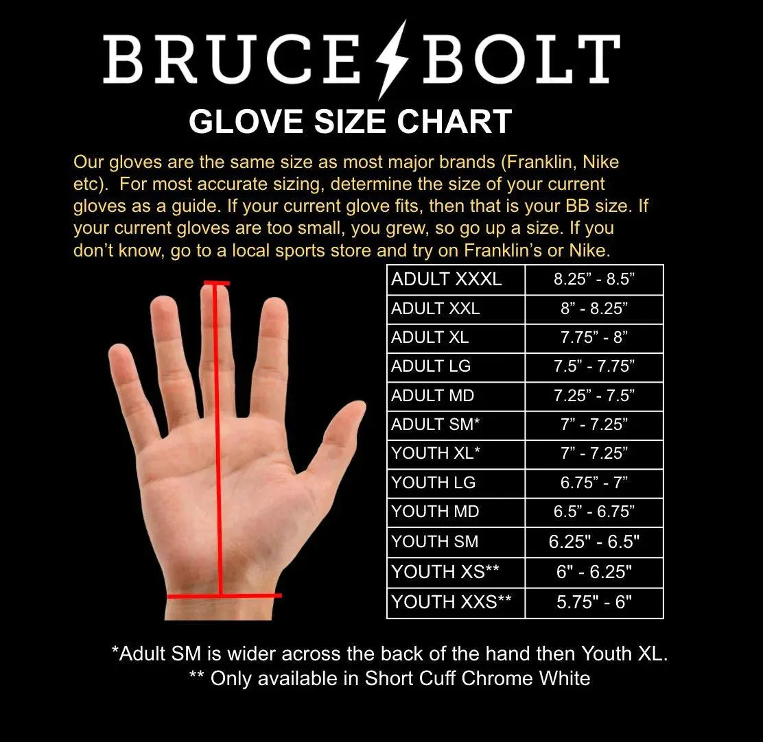 Bruce Bolt PREMIUM PRO Long Cuff Batting Gloves: Purple