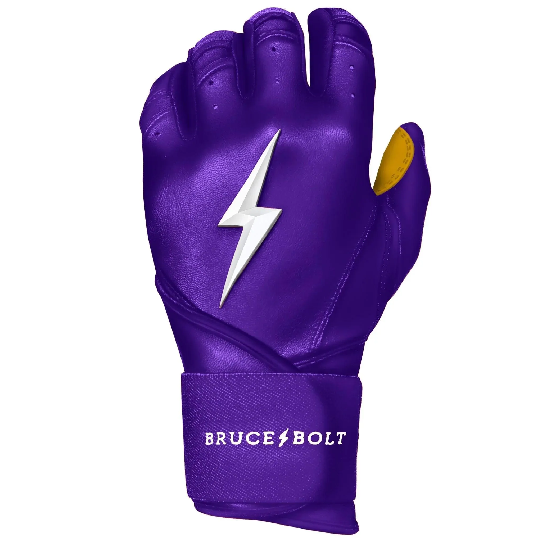 Bruce Bolt PREMIUM PRO Long Cuff Batting Gloves: Purple