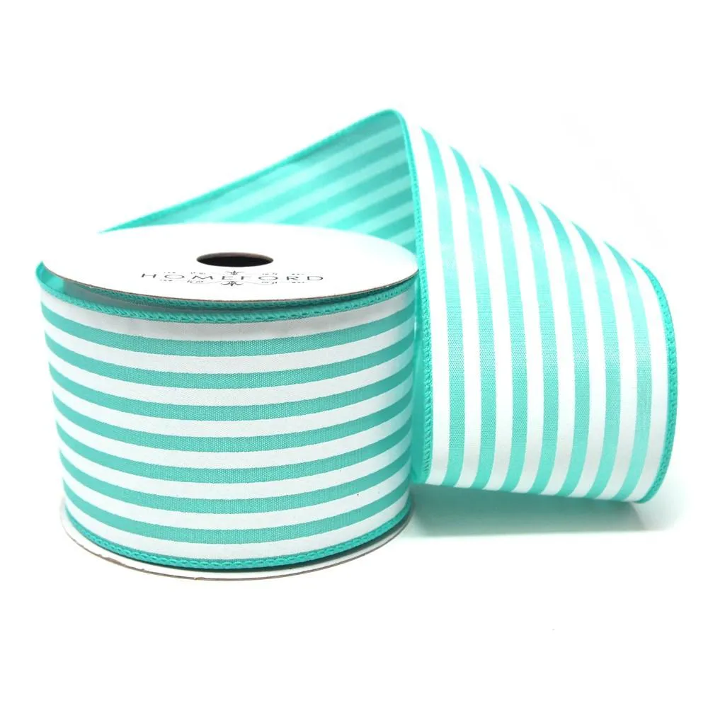 Cabana Stripes Satin Wired Ribbon, 10 Yards