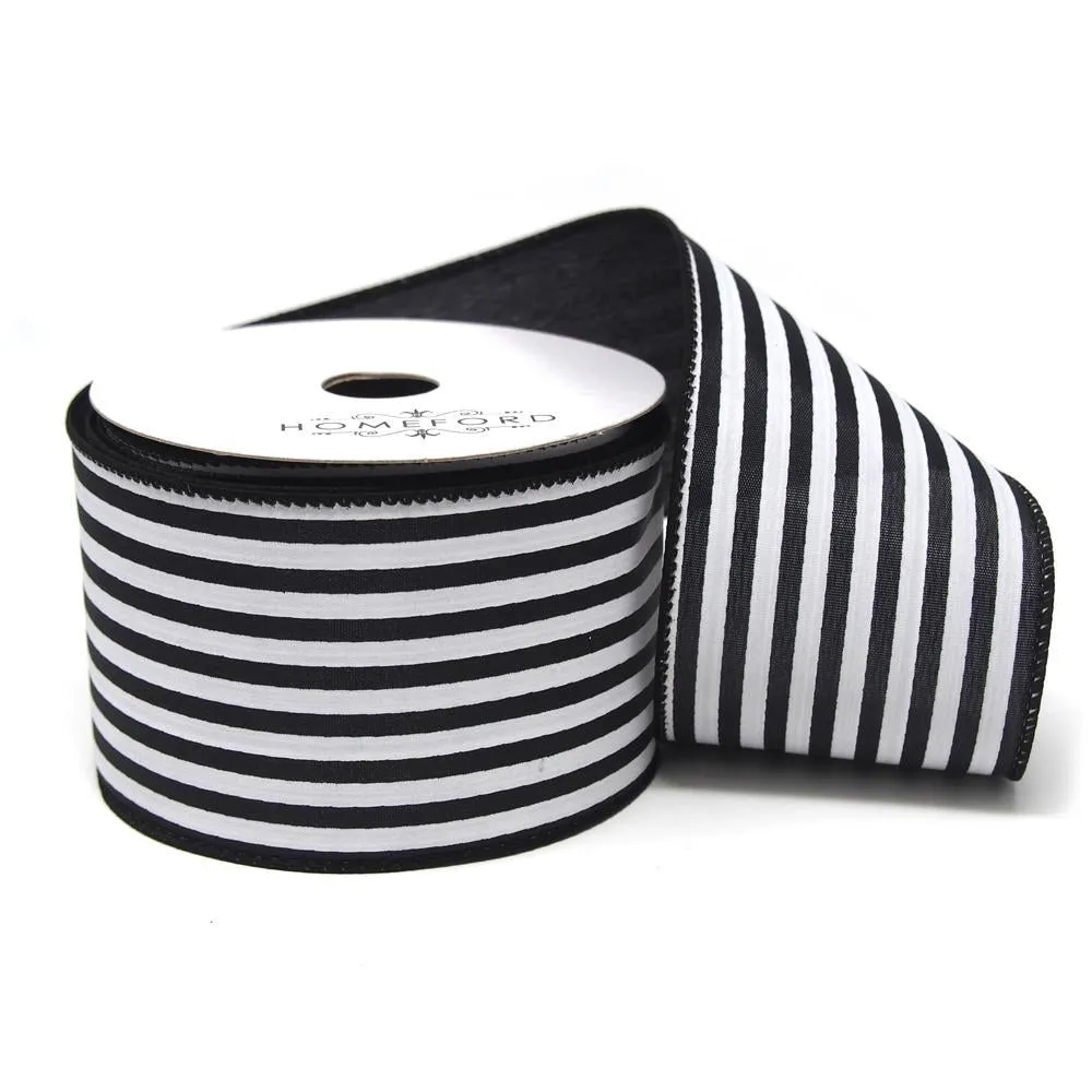 Cabana Stripes Satin Wired Ribbon, 10 Yards