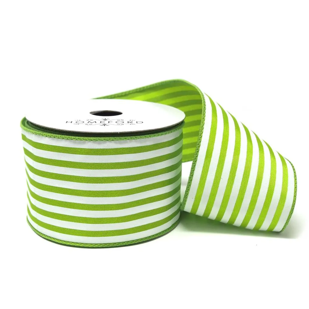 Cabana Stripes Satin Wired Ribbon, 10 Yards