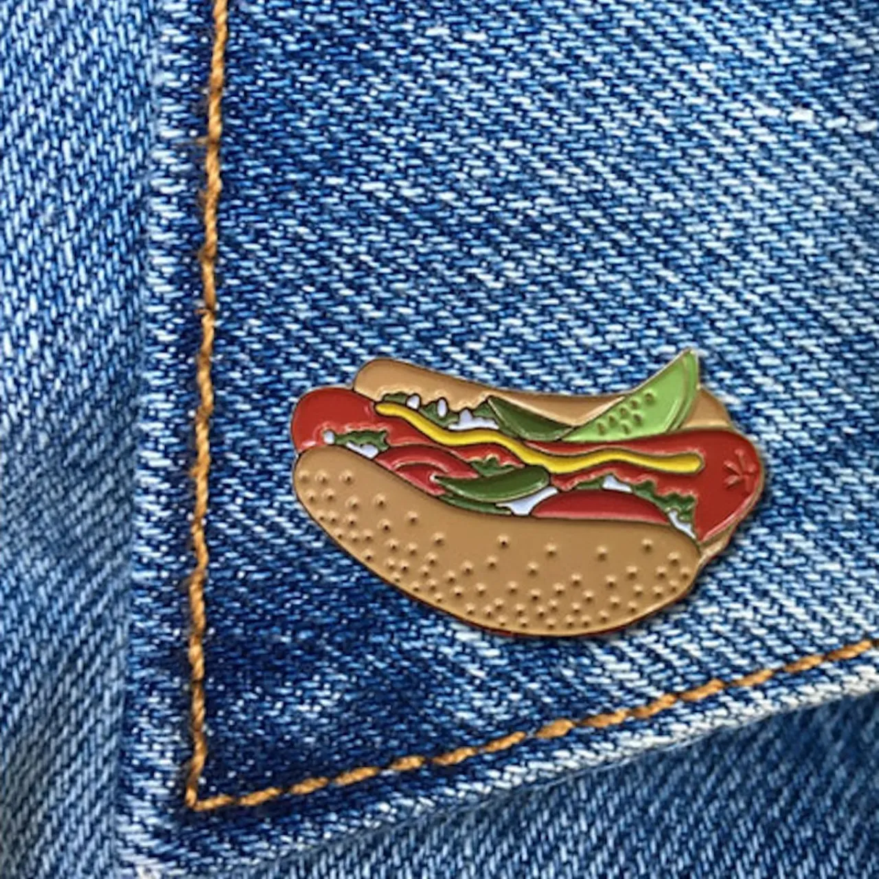 Chicago Hot Dog Enamel Pin