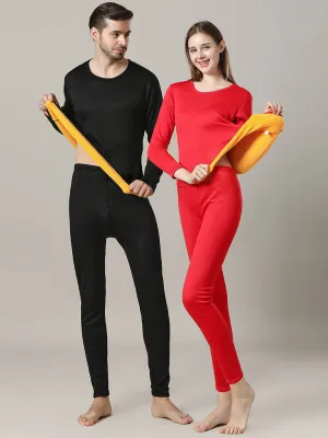 Couples Thickened Fleece Thermal Underwear Pajamas