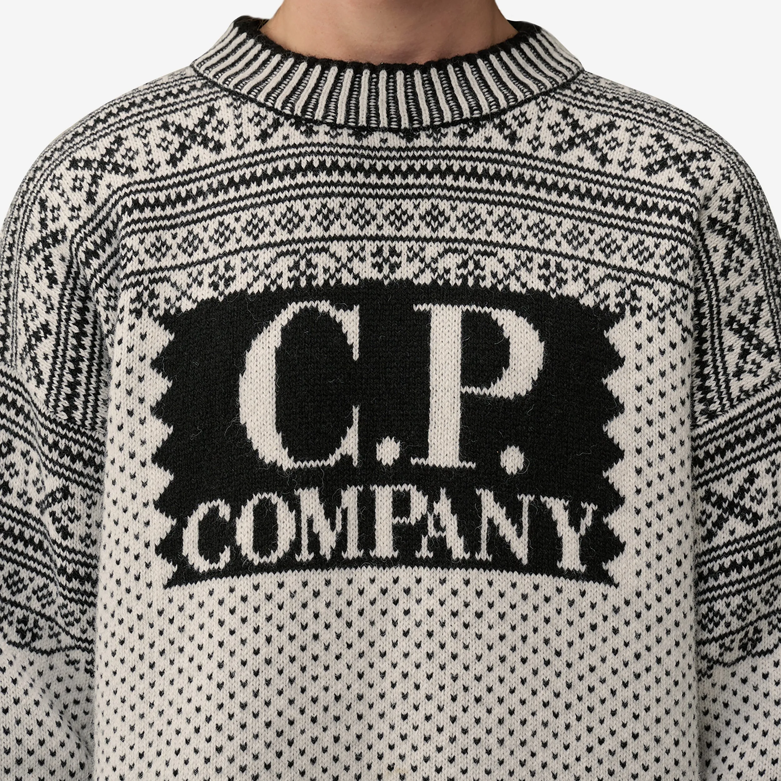 C.P. Company Wool Jacquard Logo Knit