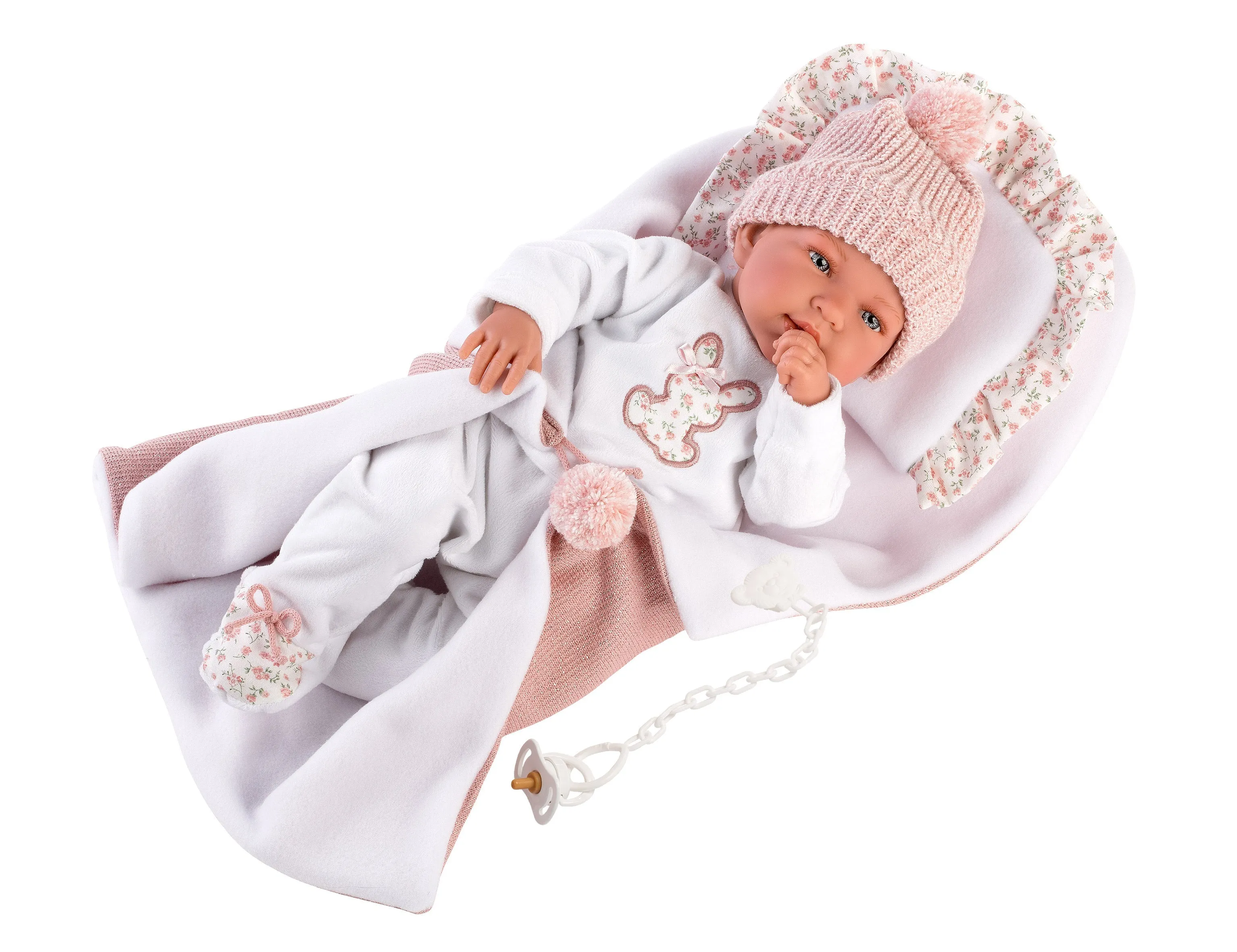 Crying Newborn Doll with Blanket | Soft Body 17.3" | Tina