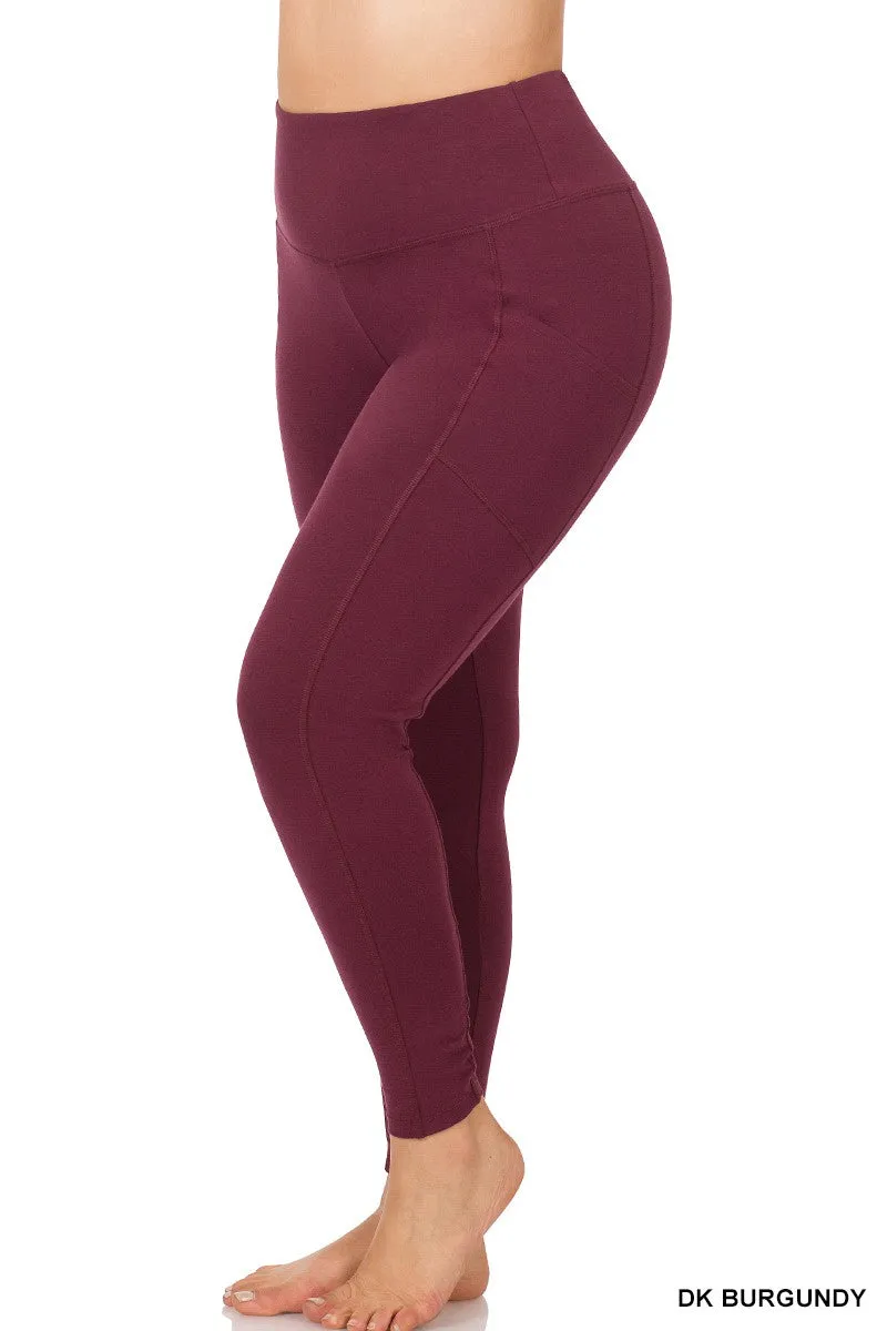 Dark Plum Cotton Leggings