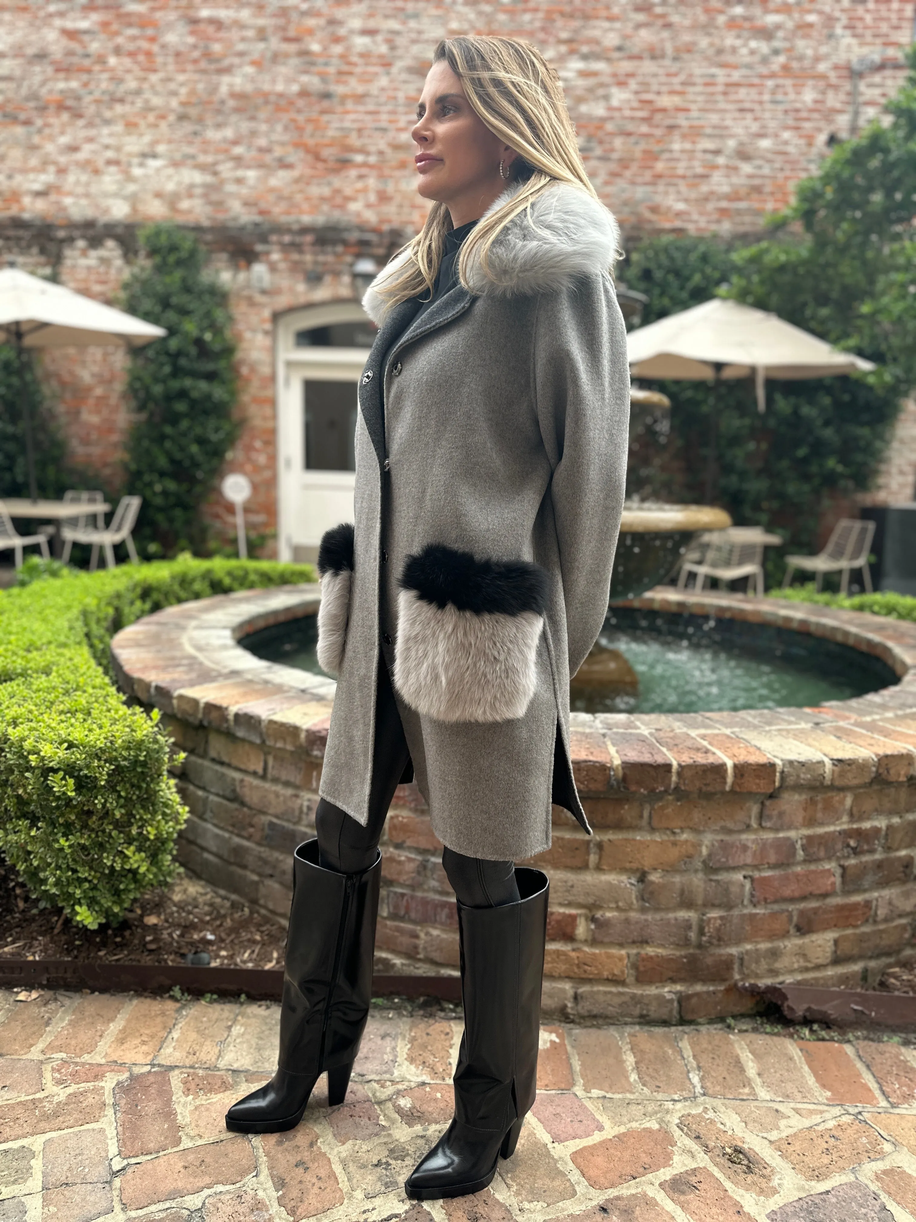 Diana Rosh Wool & Fox Coat