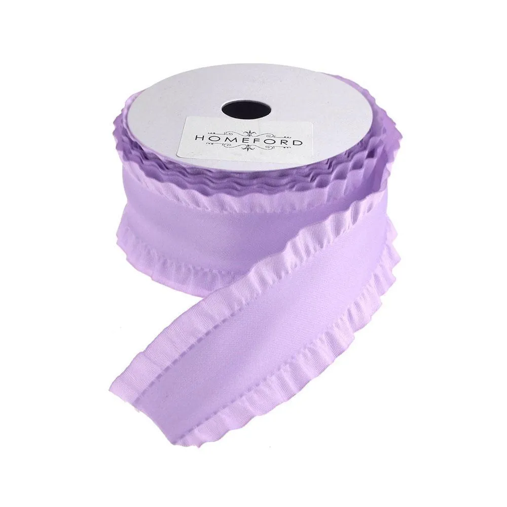 Double Ruffled Satin Ribbon, 1-1/2-inch, 3-yard