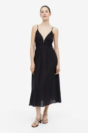 Dress with drawstring H&M, black