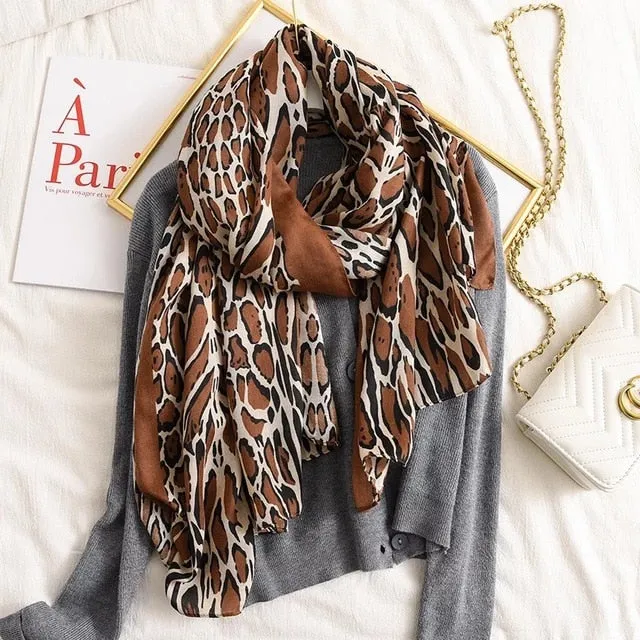 Fashion Silk Scarf Printed Bandana Shawl #LZ021