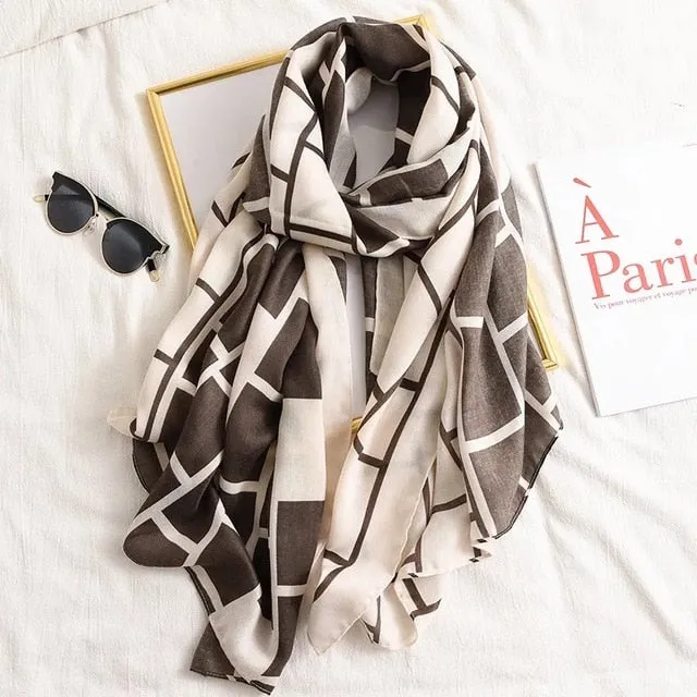 Fashion Silk Scarf Printed Bandana Shawl #LZ021