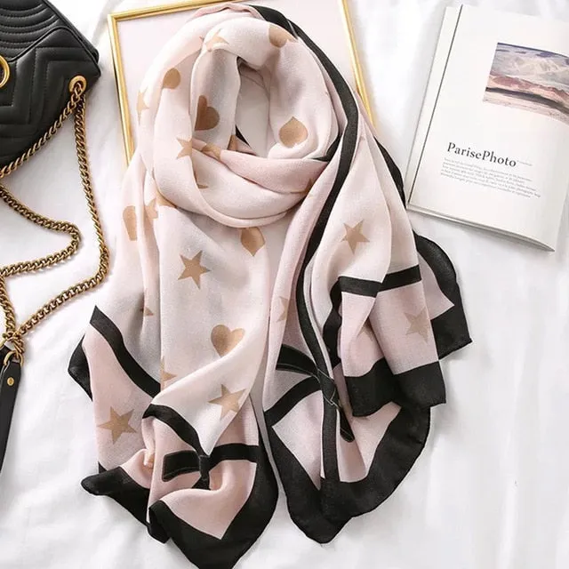 Fashion Silk Scarf Printed Bandana Shawl #LZ021