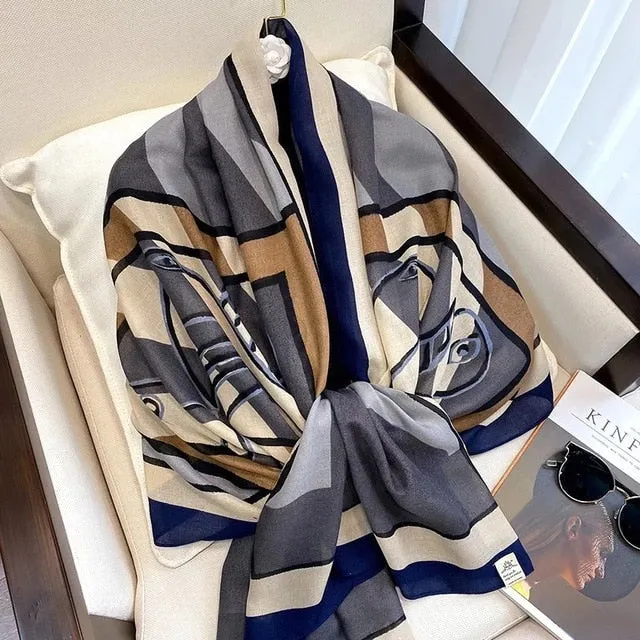 Fashion Silk Scarf Printed Bandana Shawl #LZ021