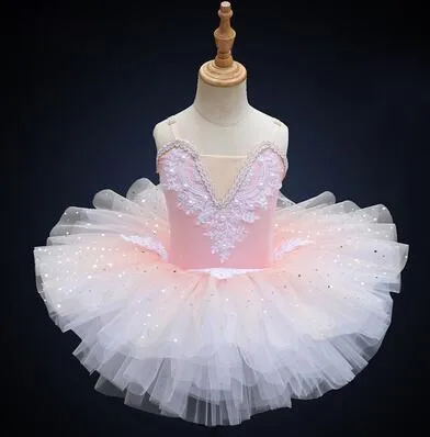 Girls Sequin Ballerina Tutu Princess Dress Dance Costume