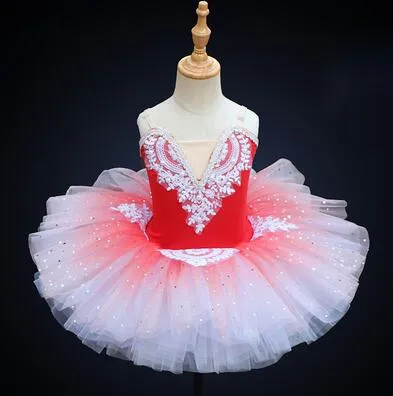 Girls Sequin Ballerina Tutu Princess Dress Dance Costume