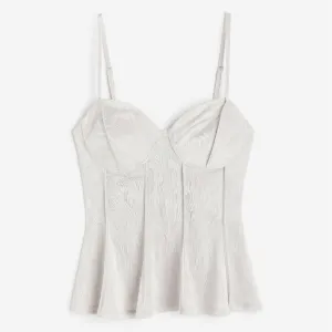 H&M Corset-style Bustier top, light gray