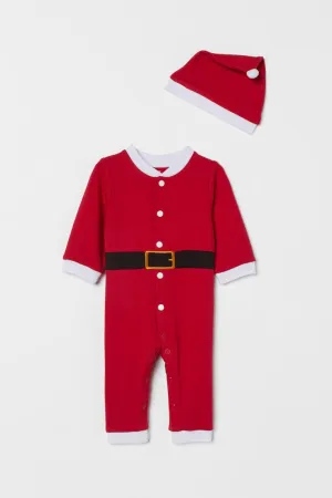 H&M cotton Santa suit, red/santa