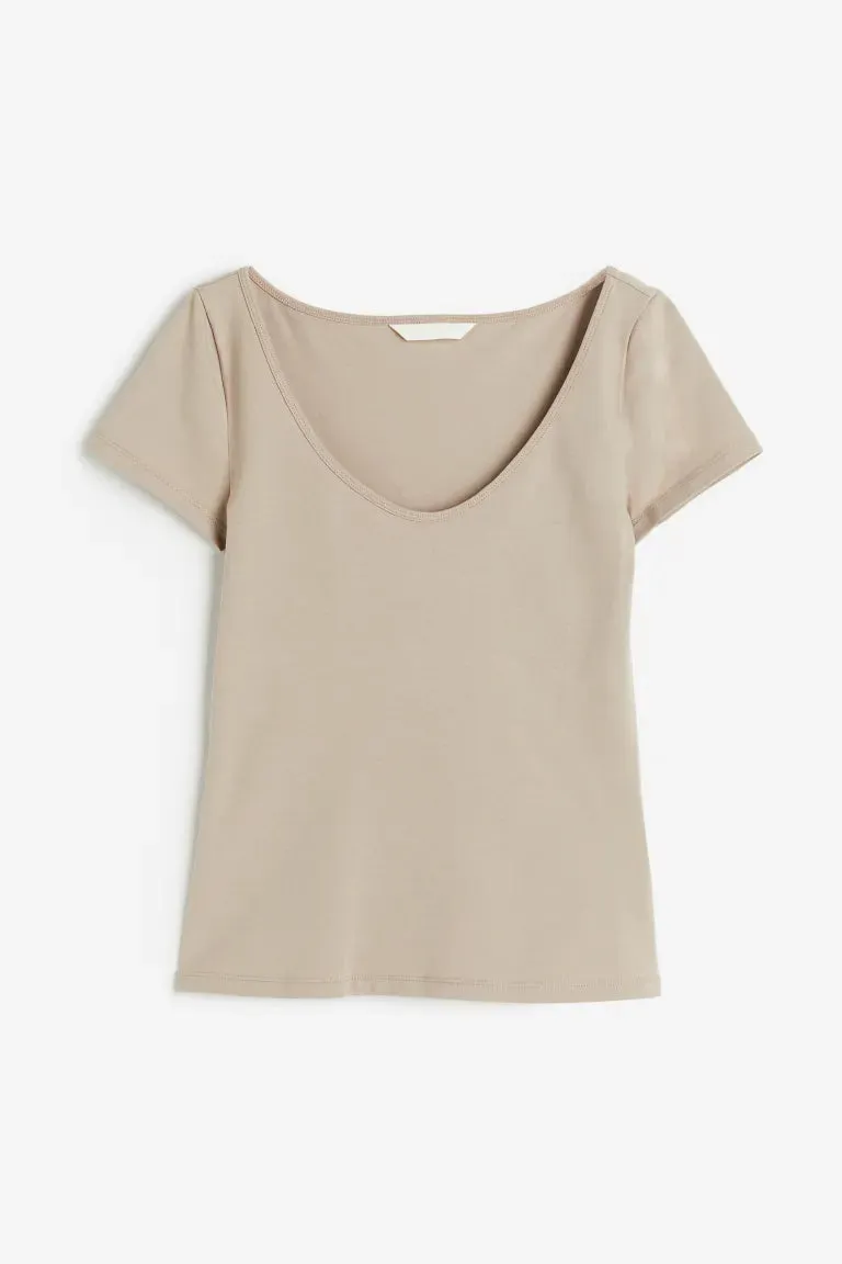 H&M fitted T-shirt, beige