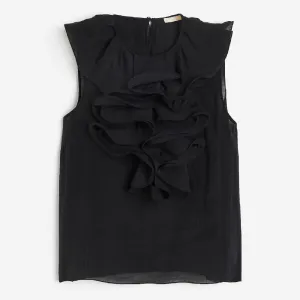 H&M Flounce-trimmed top, black