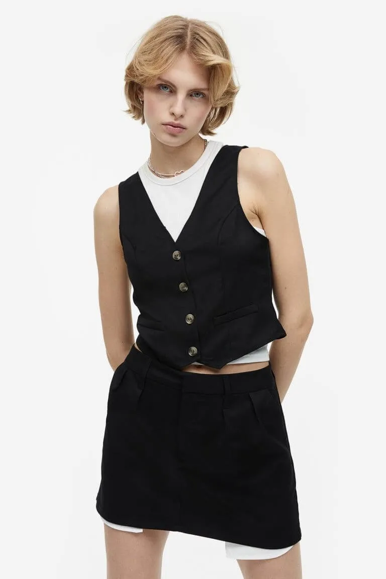 H&M Mini Twill Skirt, black