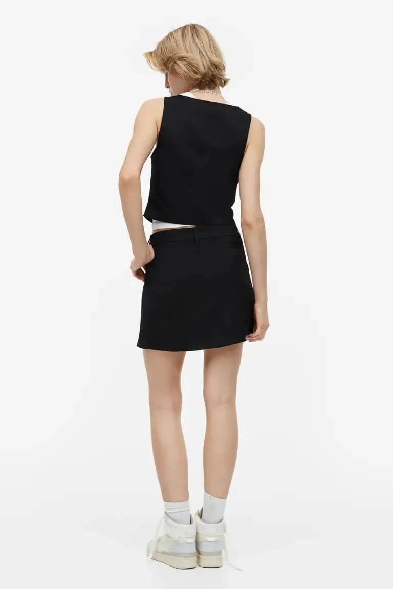 H&M Mini Twill Skirt, black