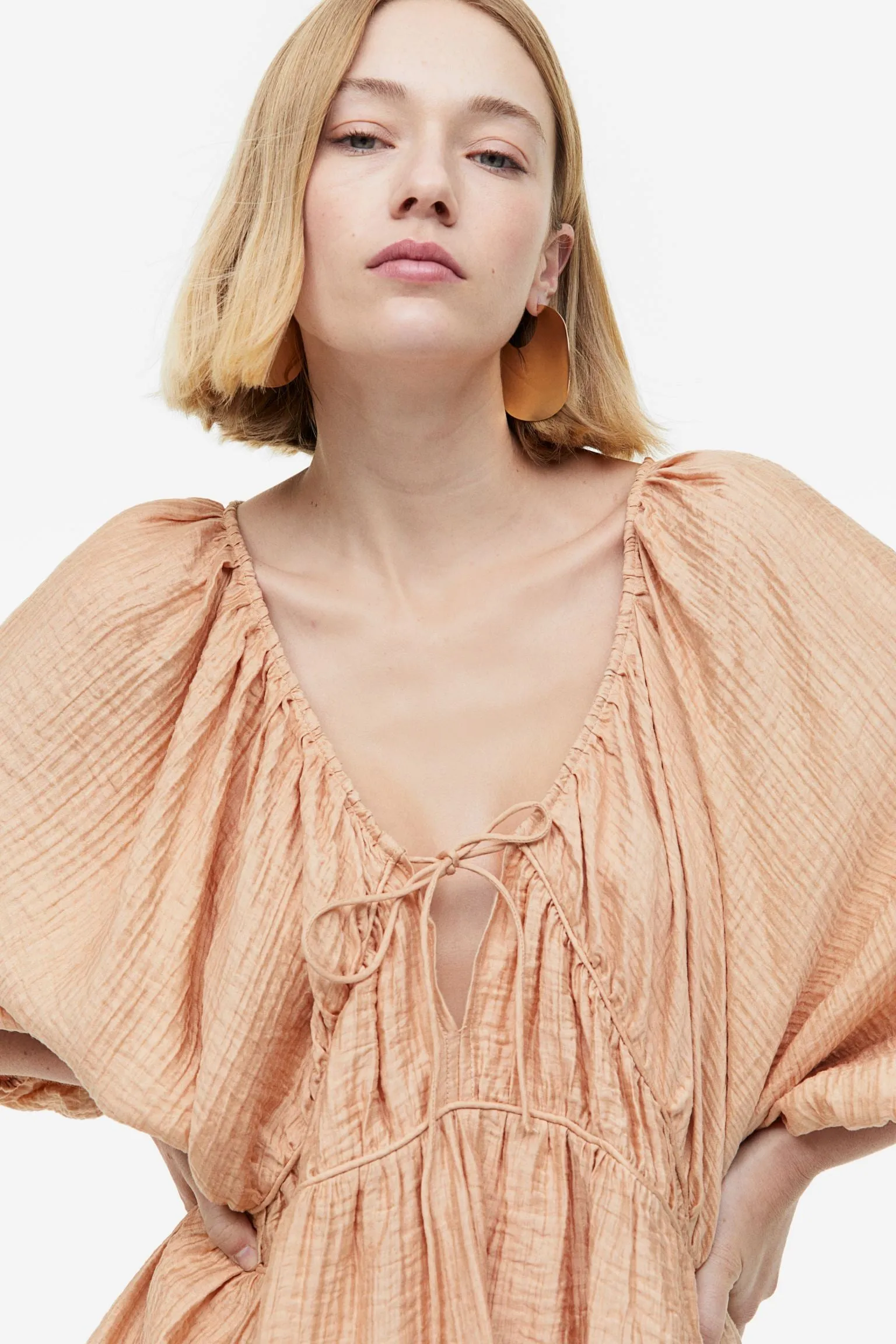 H&M Oversized Lyocell-blend dress, beige