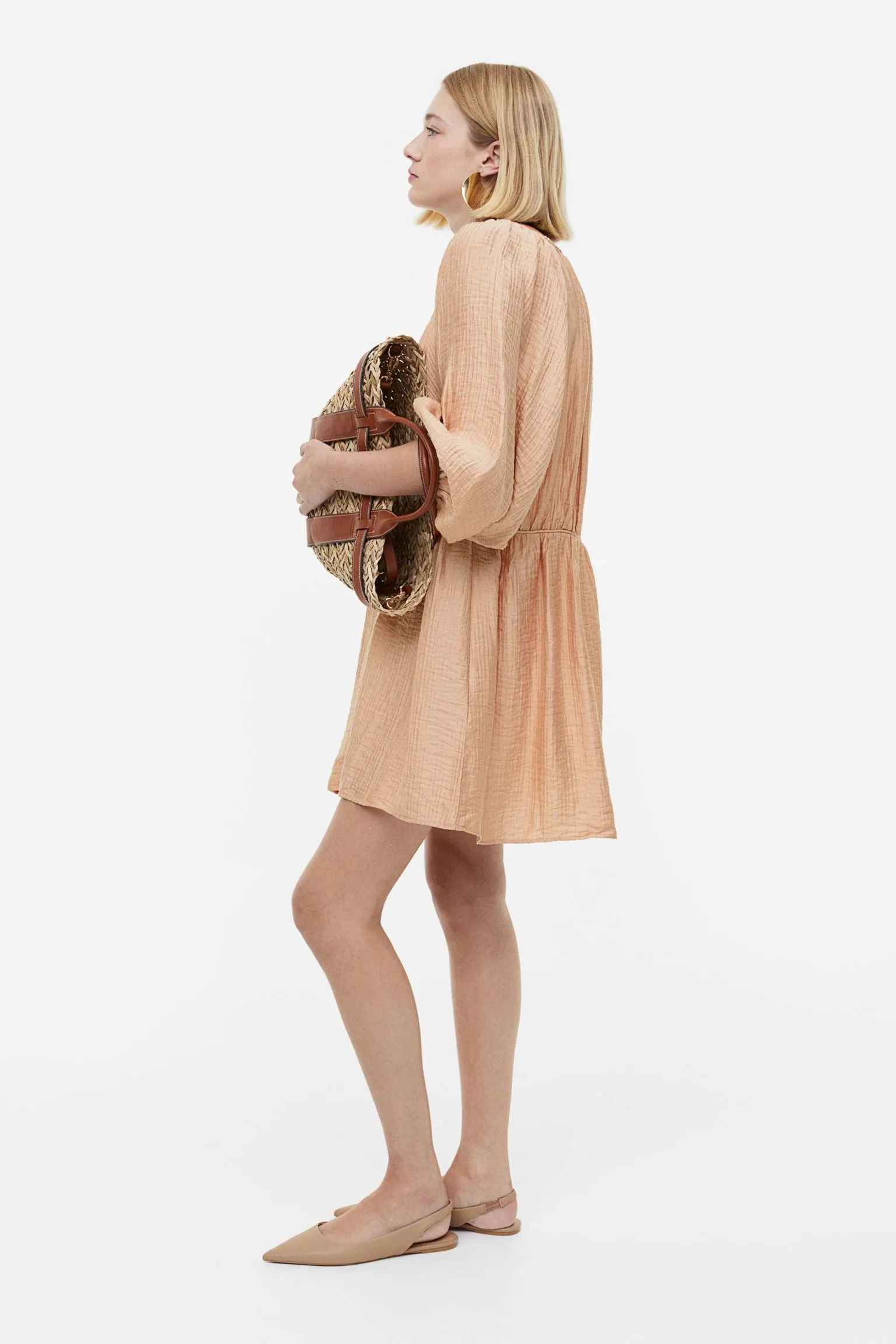 H&M Oversized Lyocell-blend dress, beige