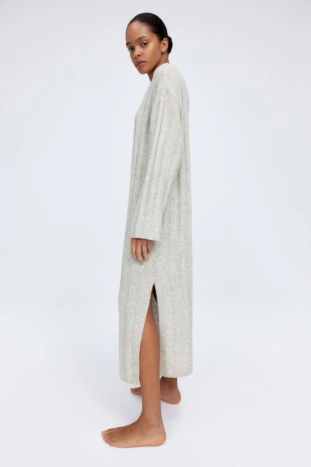 H&M Oversized Rib-knit dress, light beige