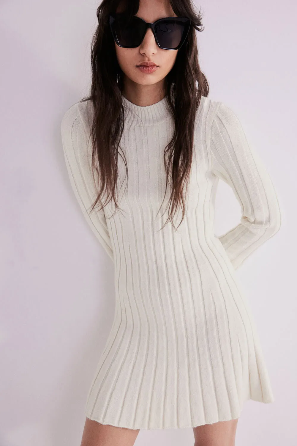 H&M Ribbed Knit dress, cream