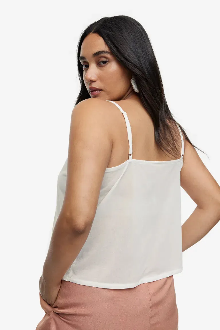 H&M Ruffle Cami Top, White