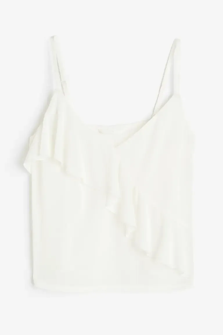 H&M Ruffle Cami Top, White