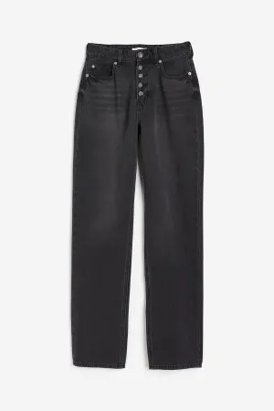 H&M Straight High Jeans, dark gray