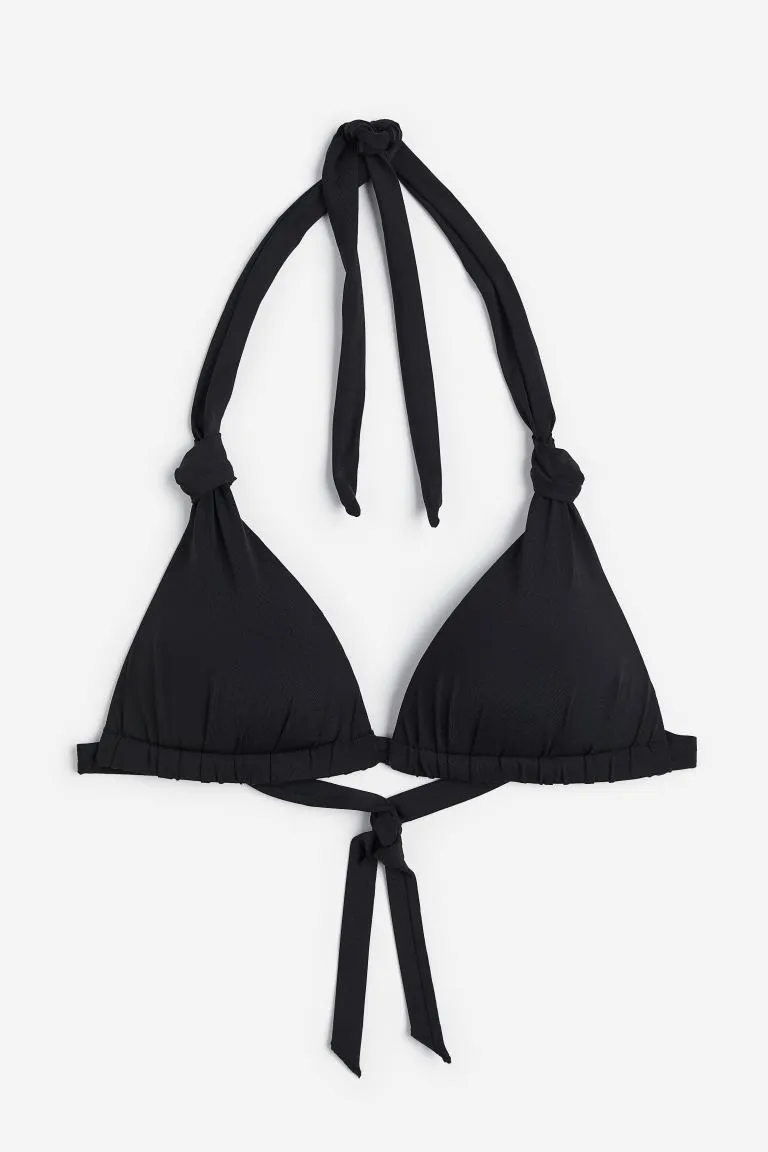 H&M Triangle Push Up Bikini Top, Black